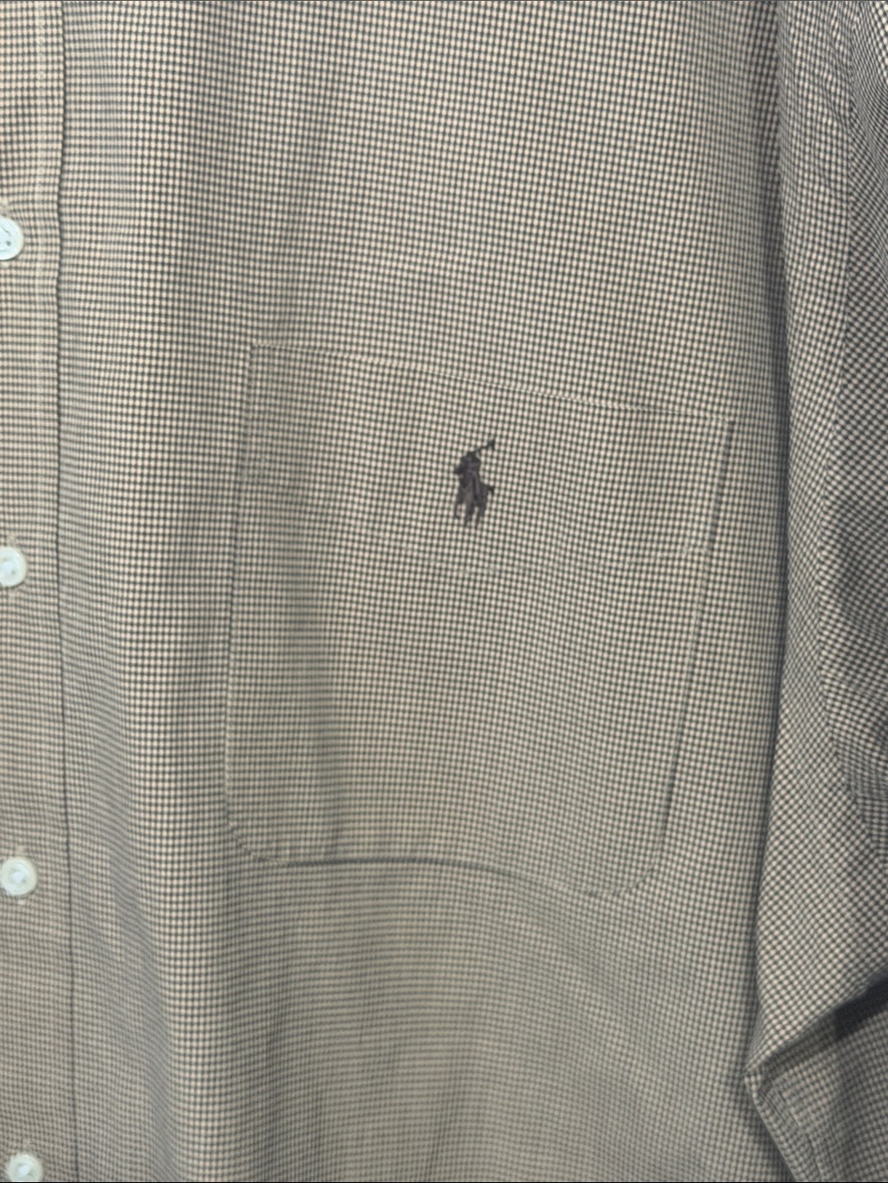 Mens Ralph Lauren Brown Check Button-Down Oxford Dress Shirt Pony Logo Big Sz 3X - Picture 3 of 6